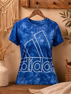 Adidas Athletic Tie Dye‎ Blue Graphic T-Shirt